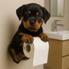 Decorative Dog Toilet Paper Holder Resin Hanging Paper Towel Stand Roll Paper Organizer  Bathroom