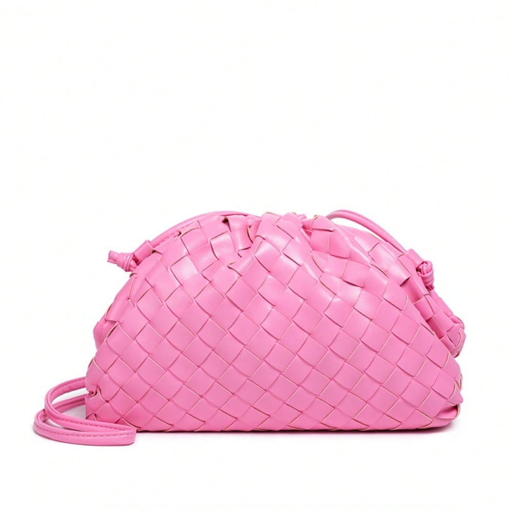 Geweven Wolkentas, Dumpling Tas, Populaire Dames Tas, Modieuze Één Schouder Diagonale Span, Een Kleine Tas Vasthoudende Vrouw pink veelkleurig