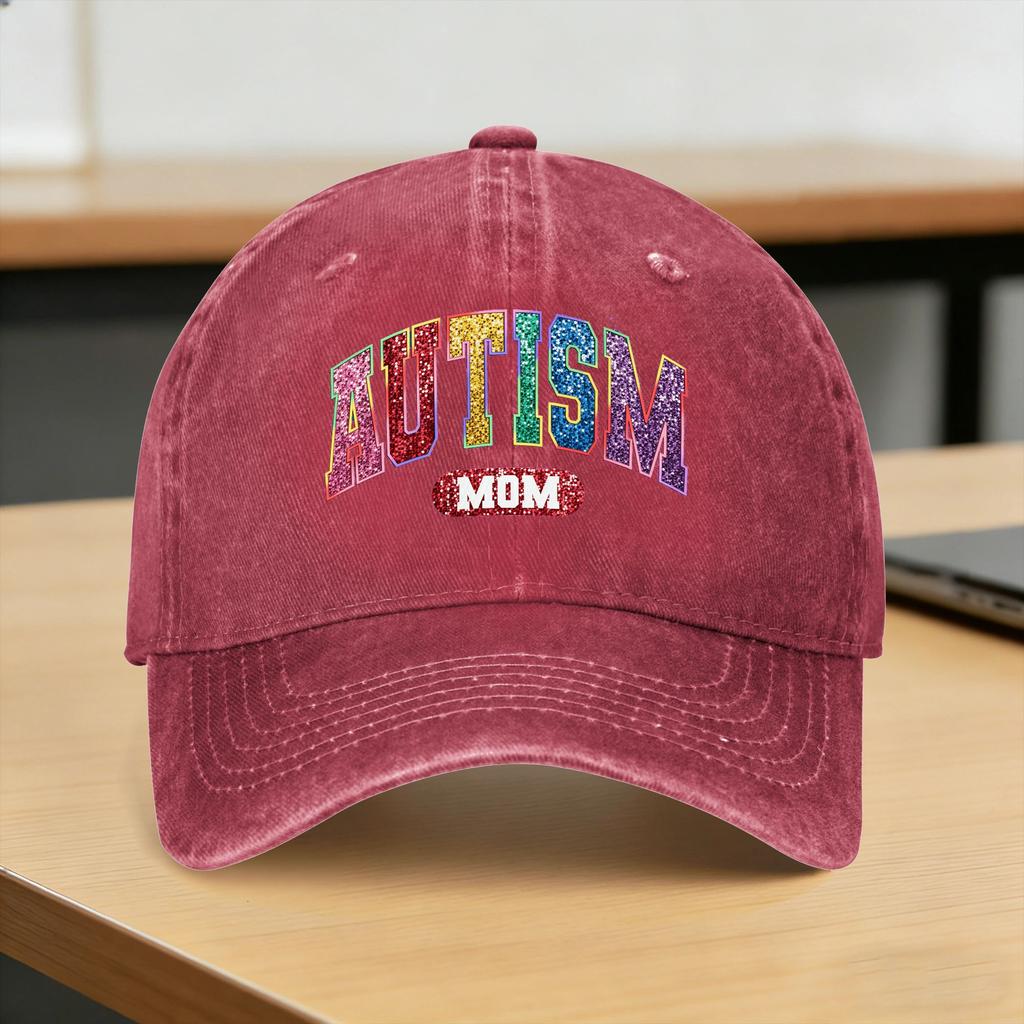Autism Mom Sun Baseball Cap Unisex-Teens Custom Logo Hip Hop Hats Summer Stylish Outdoor Sports Adjustable Snapback Cap