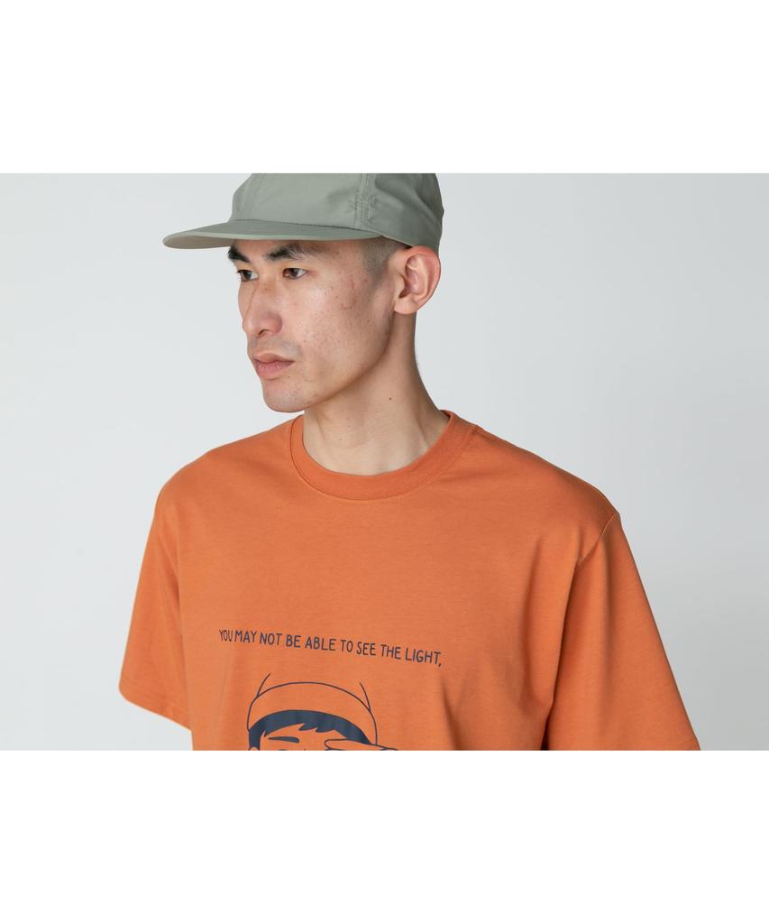 Snow Peak Lantern Eye T-Shirt, Size Small, Orange, TS-25SU103, Perfect for Festivals, Camping, and Outdoor Activities