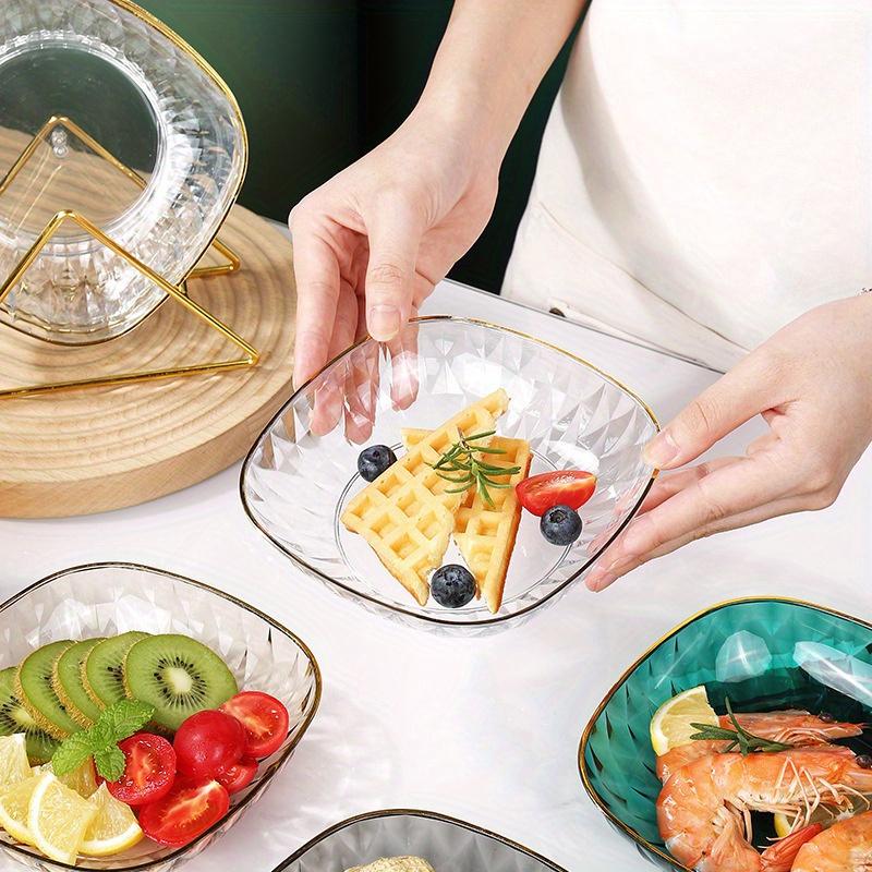4 stk Gjennomsiktige High-end Beintallerkener, For Husholdningsspisebord, Snacktallerken For Frukt, Godteri Og Nøtter