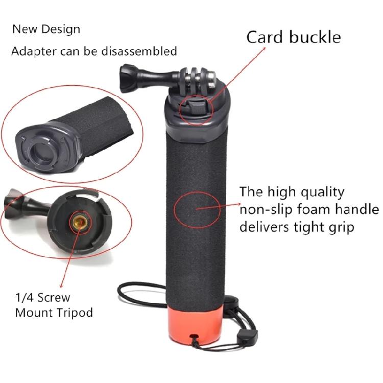 For  9 8 Action Camera Floating Hand Grip Non-Slip Handle with Wrist Band