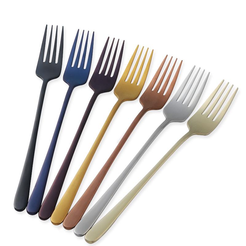 Exquisite 304 Stainless Steel Fork Practical Korean Steak Fork Cake Fruit Dessert Fork Kitchen Tableware Party