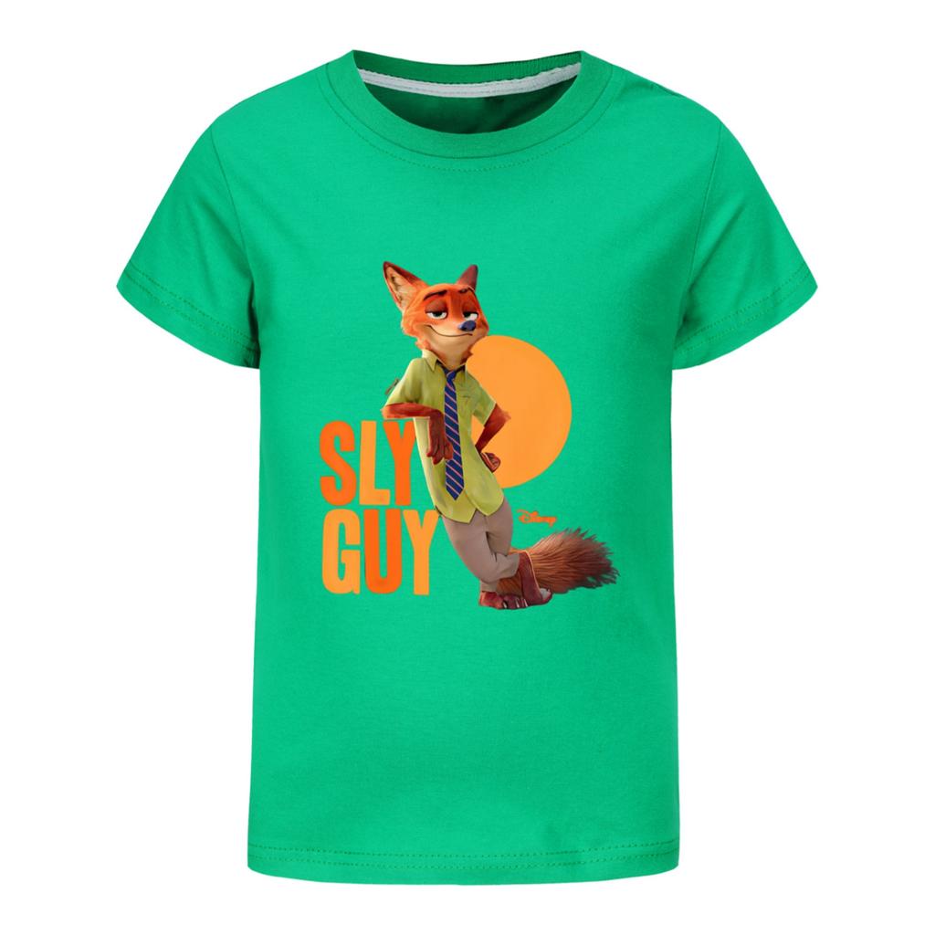 Modische Rundhals-Kurzarm-Arbeitskleidung bedruckte Oberteile für Kinder-Sommeroberteile