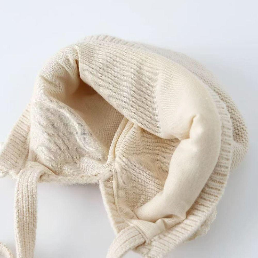 Breathable Winter Baby Crochet Hat Cold-Resistant Winter Baby Lacing Cap Outdoor Activities