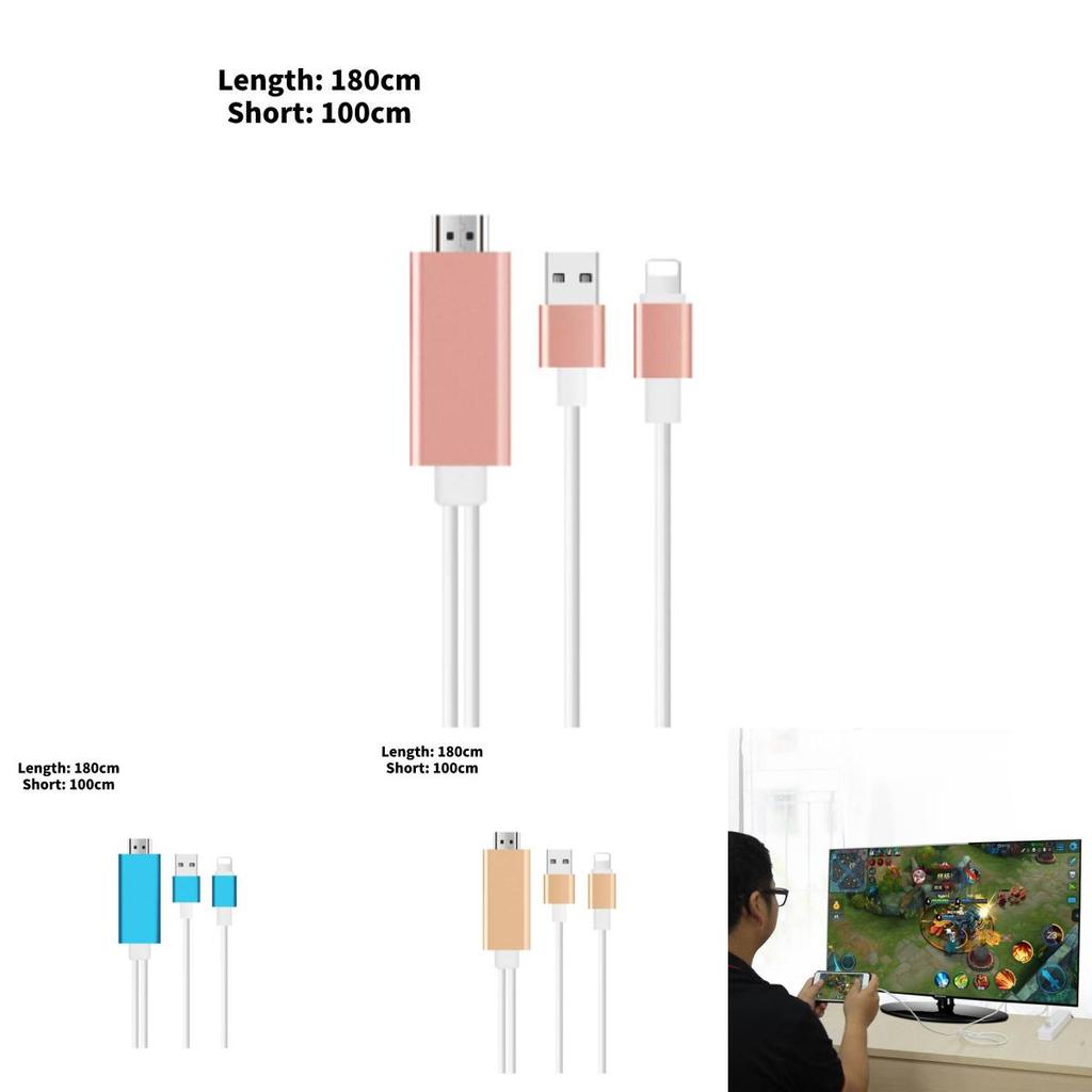 Apple 14 Hdmi Screen Mirroring Cable With Lightning Connector For Phone To Tv Display