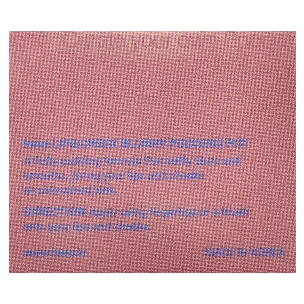 Lip & Cheek Blurry Pudding Pot, Rs02, Lyrics, 5G(0.17Oz)