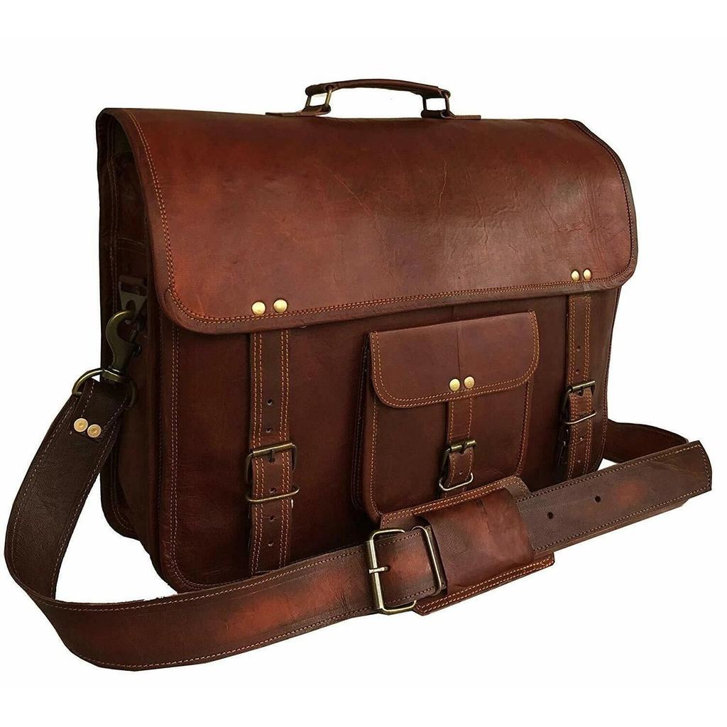 Leather Bag Laptop Messenger Briefcase Satchel Vintage Handmade Men's Genuine