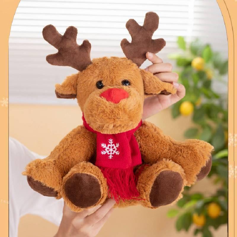 Elk Plush Christmas Toy Cartoon Stuffed Animal Toy Bedroom Decoration Gifts