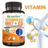 Vitamin K2 MK7 + D3 2-in-1 von Bcuelov, 100mcg K2, 120 pflanzliche Kapseln