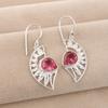 Pink Tourmaline Gemstone 925 Sterling Silver Women Jewelry Partywear Earring 1.5" For Gift CE-26-9