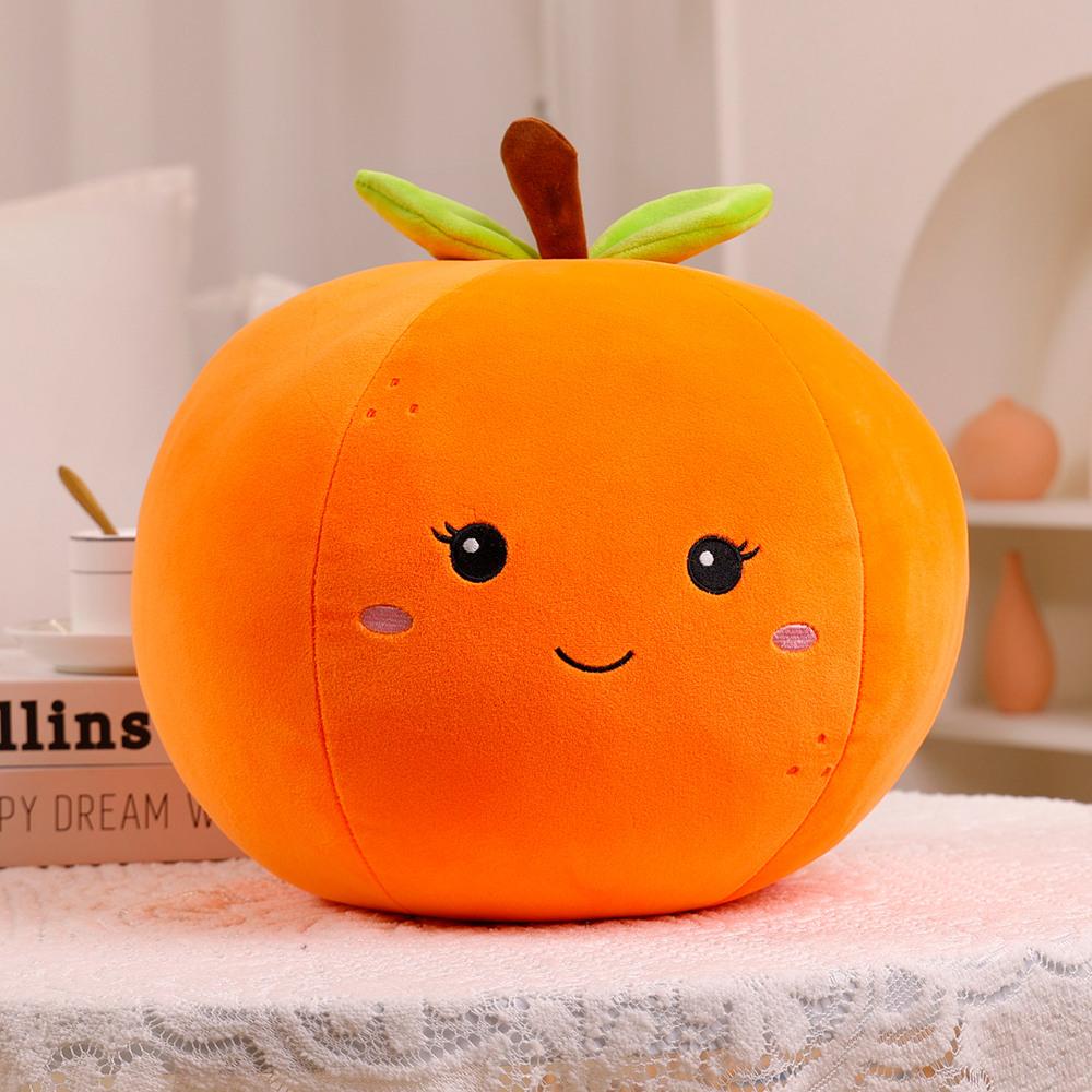 Squishy Stuffed Fruit Food Plush Pillow Soft Chili Orange Apple Kiwi Fruit Pea Watermelon Smiling Face Kawaii Plushie Peluche