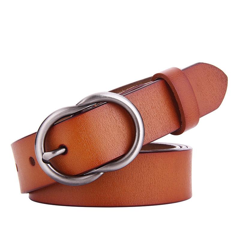Two Layer Leather Womens Belt With Classic Pin Closure For Versatile Accessory