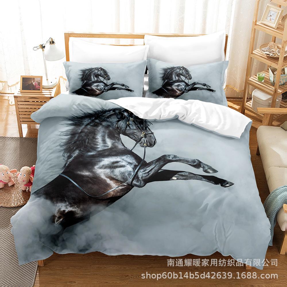 

3D Цифровая Печать Постельное Белье Четырехпредметный Трехпредметный Комплект Лошадь Единорог Простыня Одеяло Подушка 135X200 two-piece set