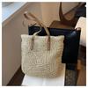 New Casual One Shoulder Straw Woven Bag, Hand Woven Bag, Women's Bag, Large Capacity Tote Bag, Beach Vacation Bag