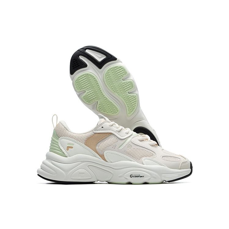Fila Mars 2.0 Mesh Fabric Leather Comfortable Low-Top Dad Sneakers Women Sneakers Eggnog F12W124156FEG