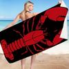 Red Lobster Beach Towel Nautical Seafood Print Quick Dry Microfiber Sandproof Coastal Beach Decor Summer Gift