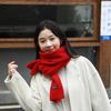 New Solid Color Knitted Scarf for Women, Fashionable and Simple In Autumn and Winter, High-end Warm Student Short Scarf