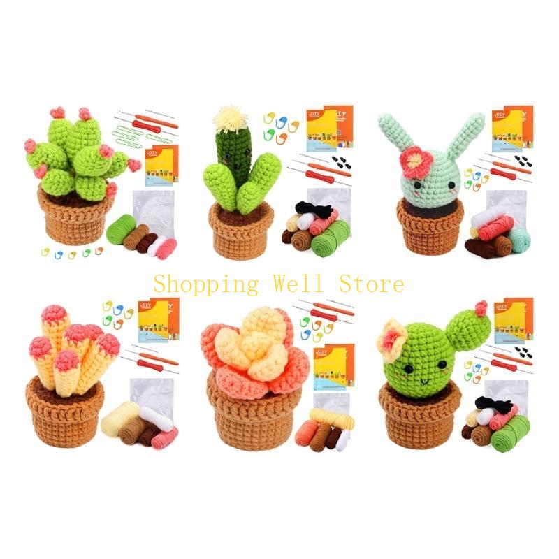 KX4B Beginners Crochet Kits, with Yarn, Crochet Hooks, Needle for DIY Crochet Craft