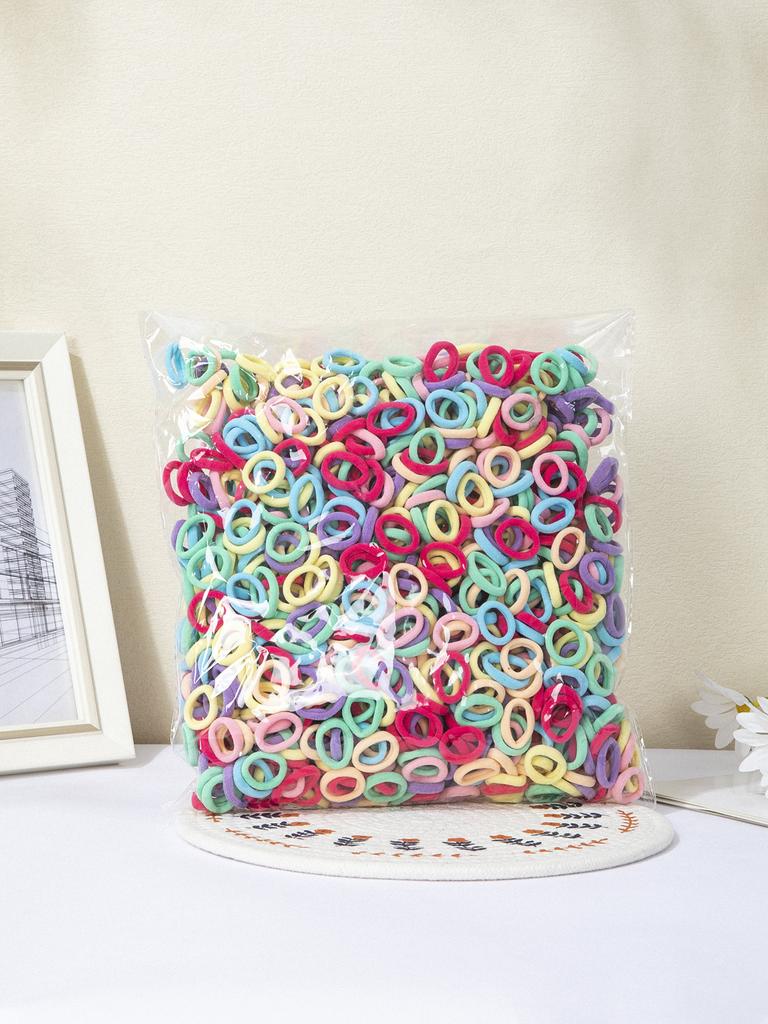 499pcs Women Girls Colorful Nylon Elastic Hair Bands Ponytail Hold Small Hair Tie Rubber Bands Scrunchie Hair Accessories
