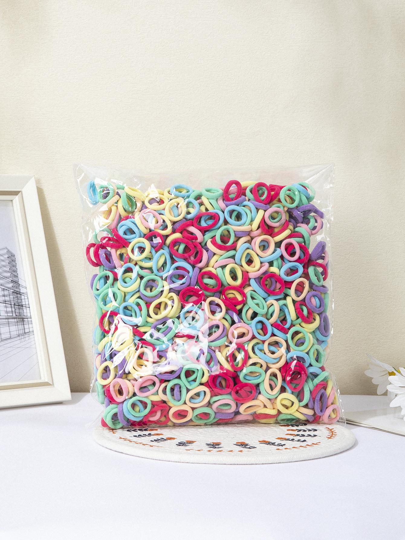 

499pcs Women Girls Colorful Nylon Elastic Hair Bands Ponytail Hold Small Hair Tie Rubber Bands Scrunchie Hair Accessories 499pcs