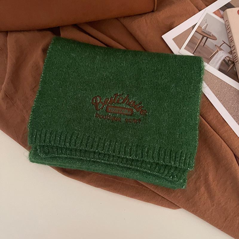 Including Knitted Wool Scarf, Winter Girls' New High-end Korean Version of Versatile Scarf Neck Protection Brown