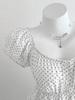 Summer 2026 Women's Polka Dot Puff Sleeve French Square Neck Slim Waist Top