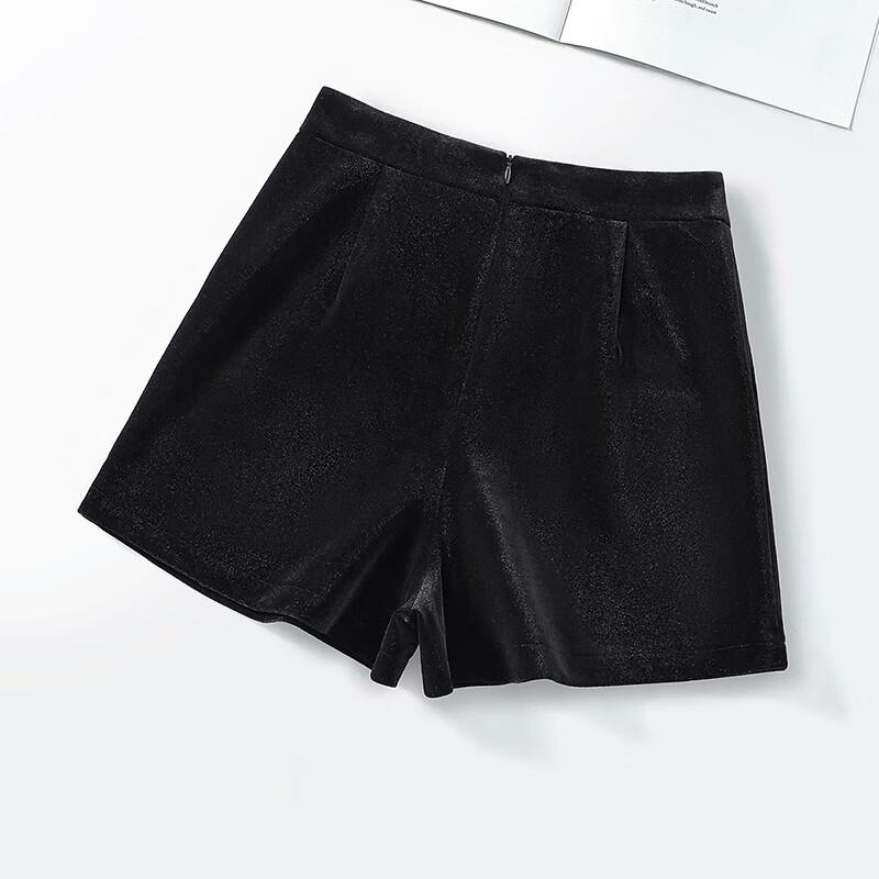 Women's Retro High-Waist A-Line Wide-Leg Shorts with Metal Buttons