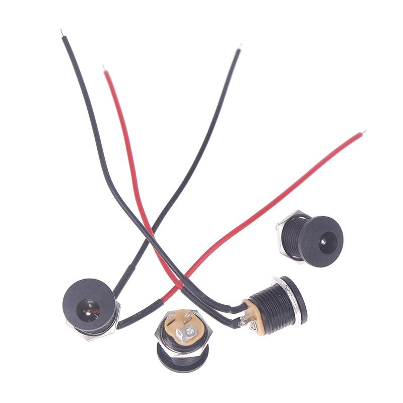 5/10Pcs 5.5 X 2.1Mm 5.5*2.5Mm Convenient Snap Type Dc Power Jack Socket Female Panel Mount Connector Port