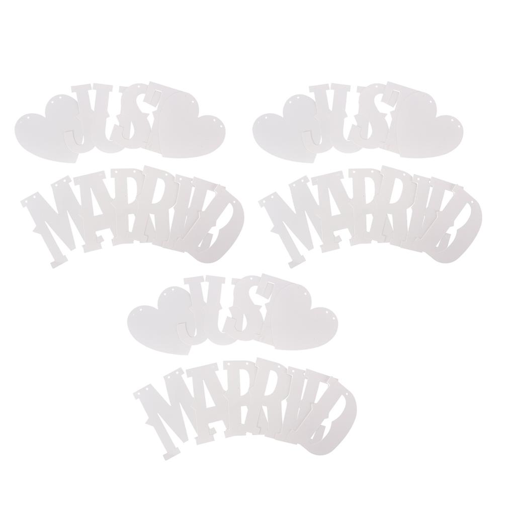 Just Married Banners Multi Purpose Simple Using Cute Design Complete Tools Wedding Decorations Banners for Parties