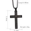 HNSP Cross Chain Necklace Stainless Steel Pendant For Men Catholic Religious Zircon Accessories