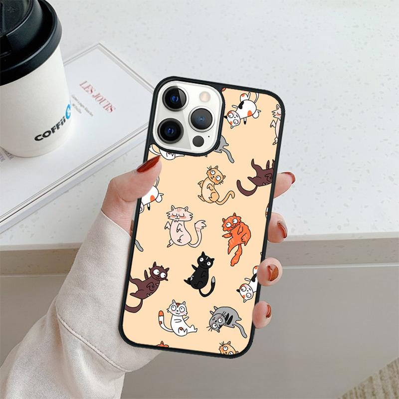 Funny Cartoon Cat Phone Case For iPhone 17 Air 16 Pro Max 15 14 Plus 12 13 Shell Cover Coque