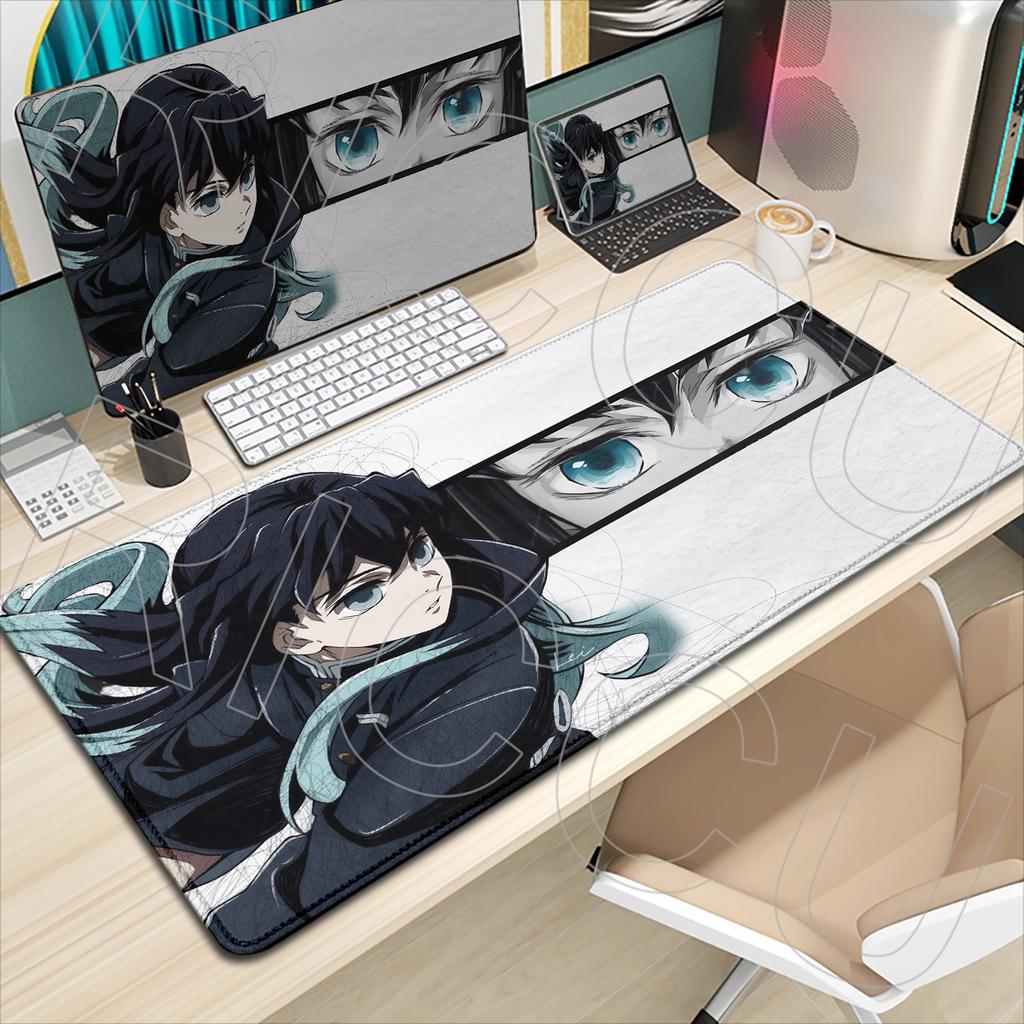 HD Print XXL Gaming Keyboard Pads Demon Slayer Mouse Pad Rug Comic Desk Mat Cartoon Mousepad Pc Accessories Anime Protect Mats