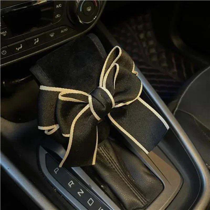 High Quality Soft Plush Bowknot Car Gear Shift Cover Auto Shifter Hand Brake Car SeatBelt Cover Auto Interior Accessories