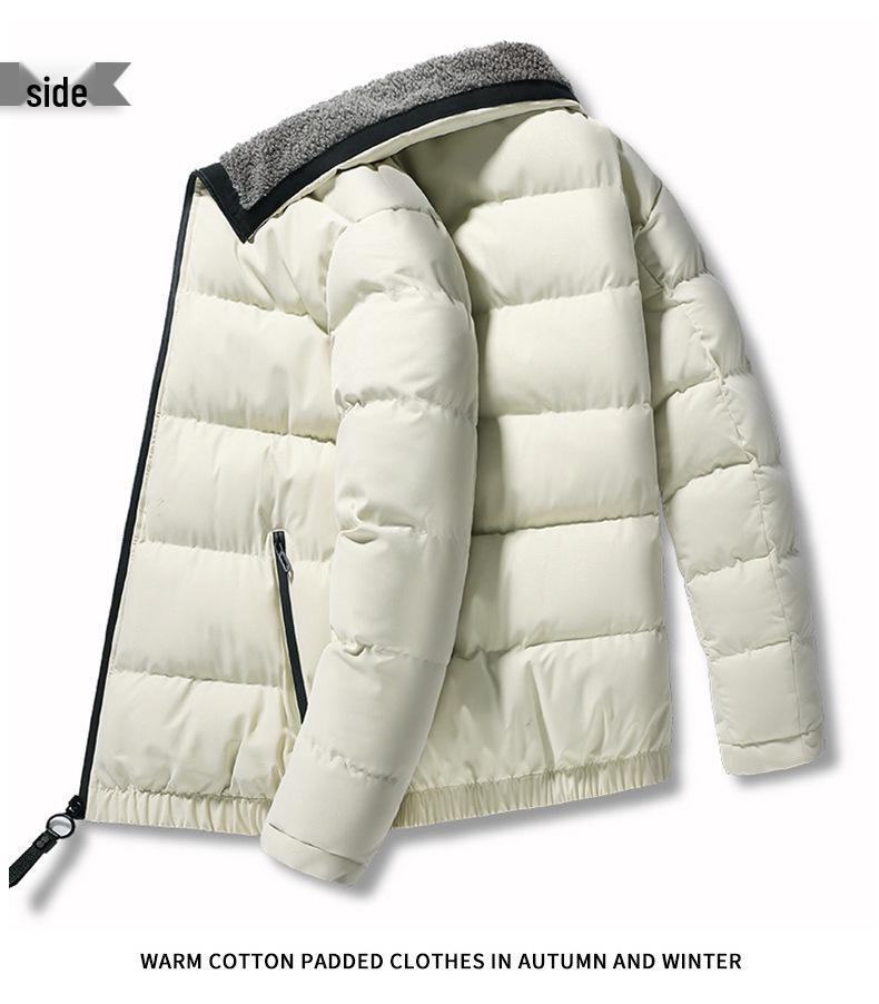 Men's Trendy Stand Collar Cotton Jacket - Thick, Warm Casual Outerwear for Winter