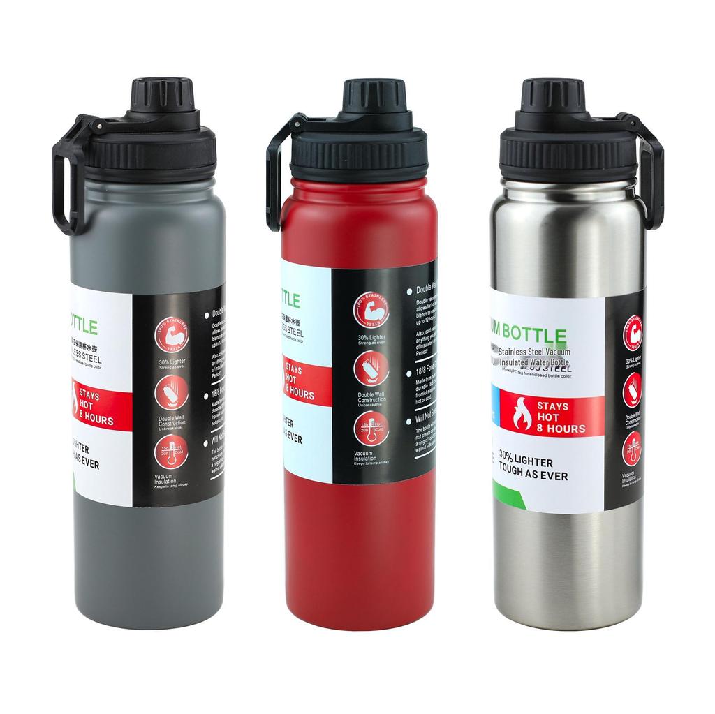 American-Style Large Capacity Stainless Steel Thermos - Portable Outdoor Sports Water Bottle