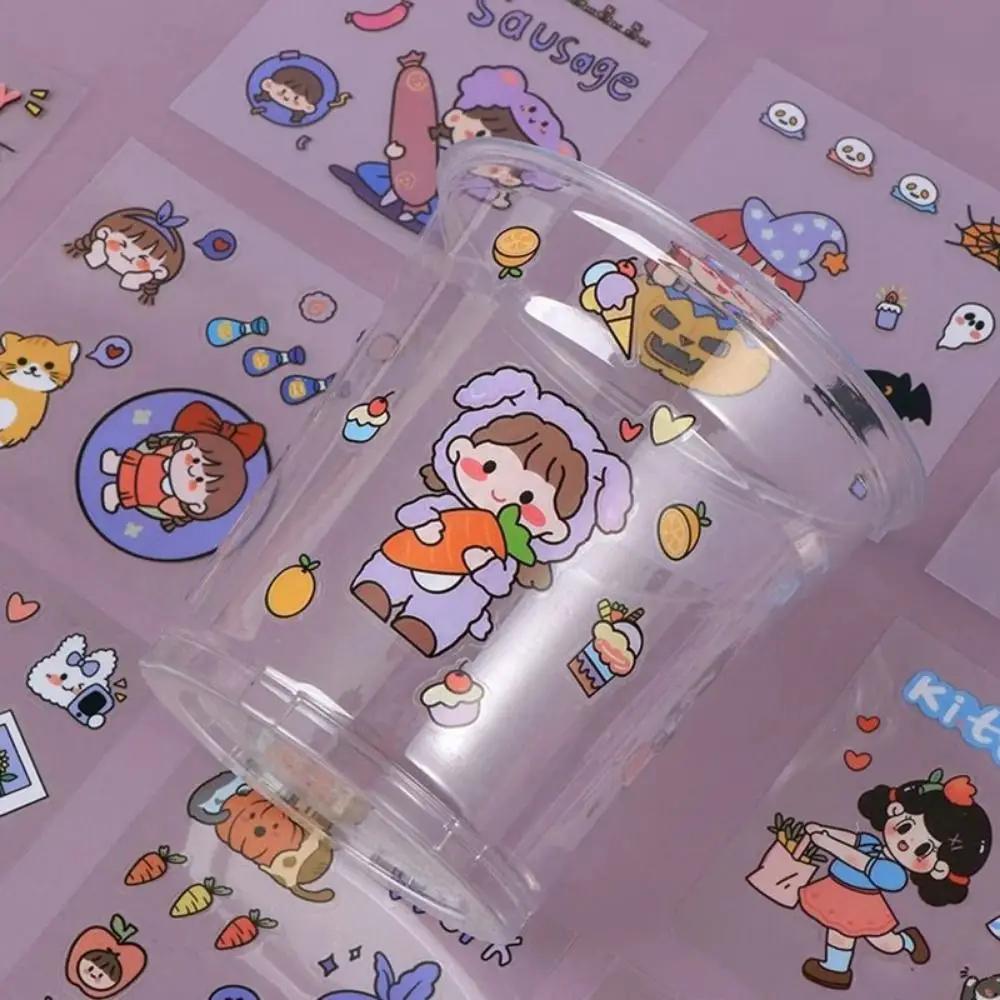 10/20/50Pcs Cute Cartoon Patterns PVC Stickers Waterproof Transparent Notebook Decoration Scrapbook Decor DIY
