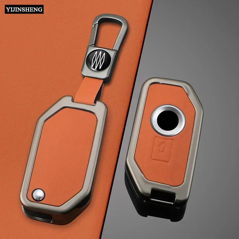 Zinc Alloy + PU Leather Motor Car Remote Key Case Cover Skin Holder For BMW R1200 F750 F850 GS Adv F900 R XR K1600 GT GTL