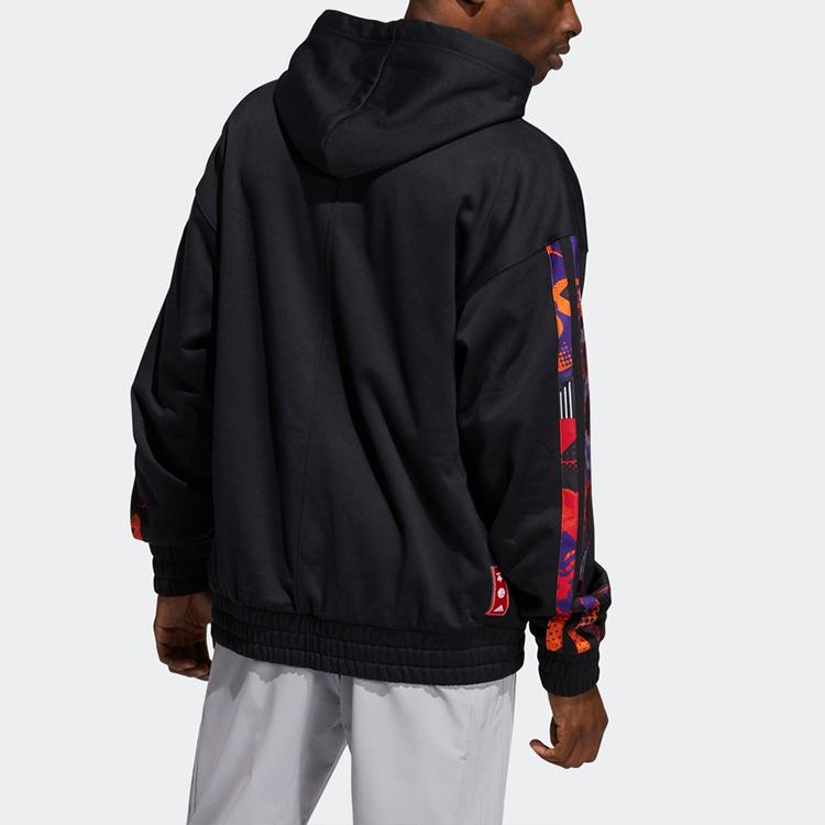 adidas James Harden Logo Kapuzenpullover Basketball Sweatshirt Herren Oberteile Schwarz H37612