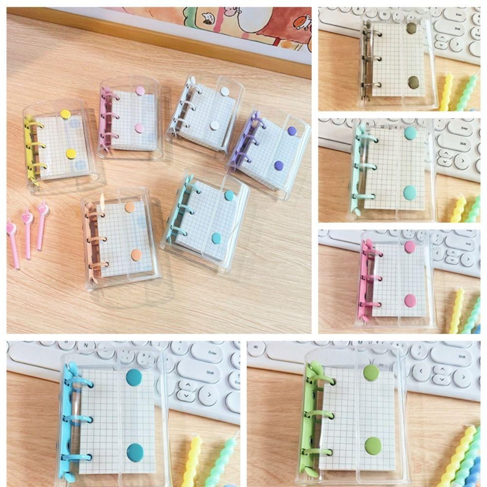 PVC Loose Leaf Notebook Transparent Mini Binder Portable A8 Binder  Gift