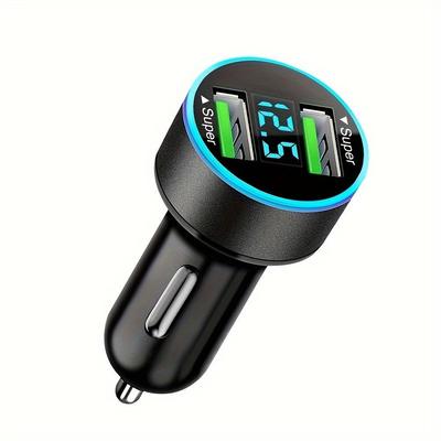 Hochwertiges 3,1-A-Dual-USB-Autoladegerät mit Spannungsanzeige – schnellstes Laden für alle Telefone