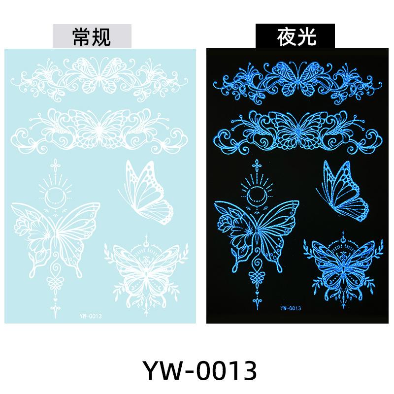 Glow In The Dark Indian Lace Tattoo Stickers - Henna Style Hand Body Art