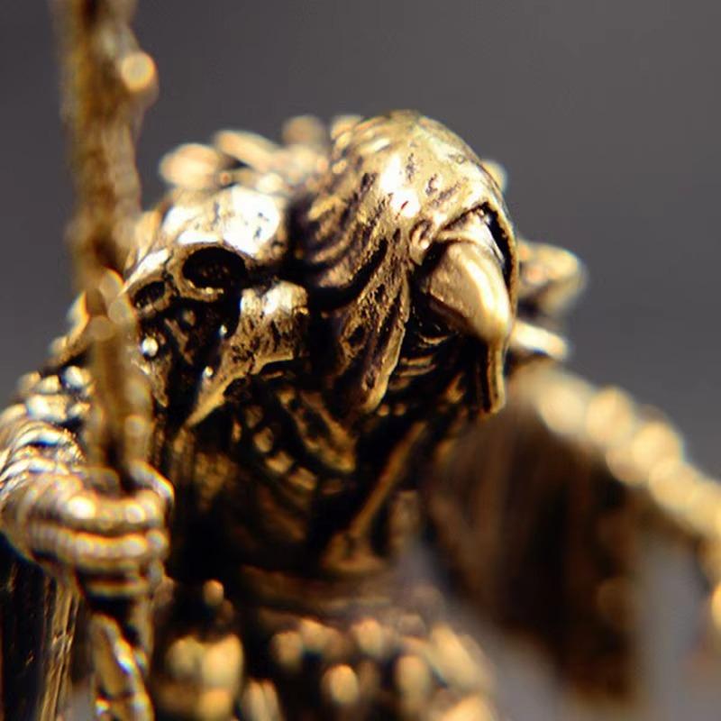 Vintage Antique Brass Sorcerer-bird Statue Desktop Ornaments Home Decorations Crafts Figurines Miniatures Accessories Gifts