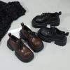 Thick-soled Versatile College Style Lace-up Small Leather Shoes for Women's 2025 Autumn and Winter New Muffin Big Head Retro Jk Loafers