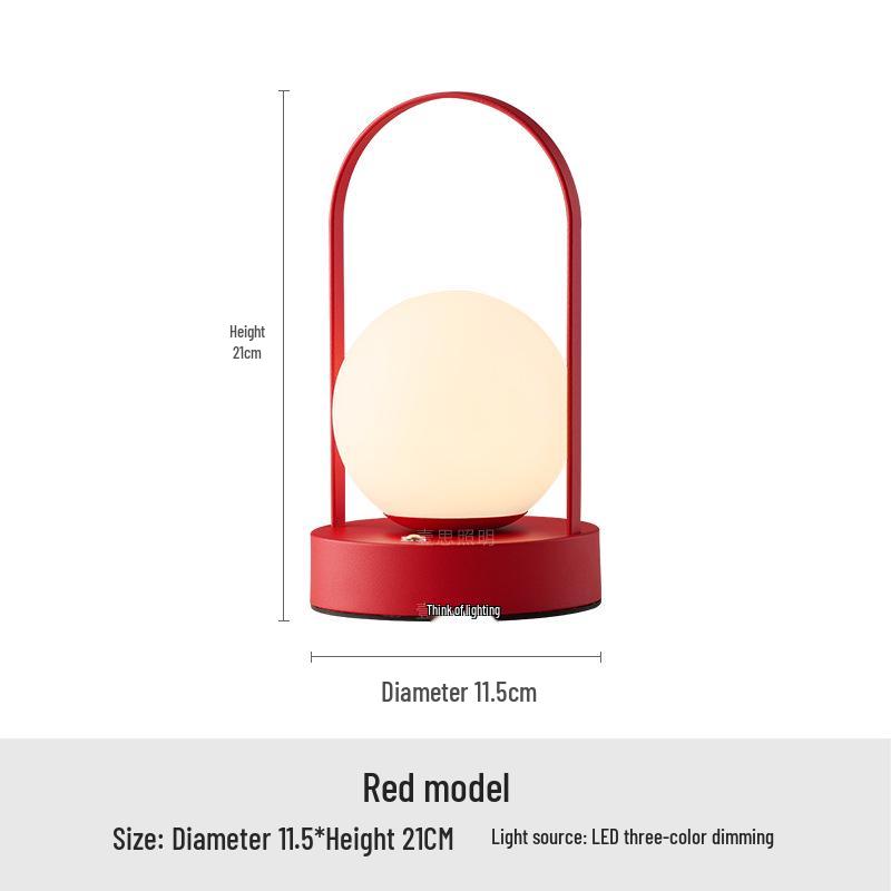

Red Long-Burning LED Lantern - USB Rechargeable Night Light for Wedding, Christmas, or Gift