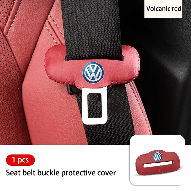 Leather Car Seat Belt Buckle Clip Anti-Scratch Protector Auto Accessories For Volkswagen VW Scirocco Jetta Beetle Golf 4 5 6NO7