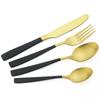 6 People Stainless Steel Cutlery Set White Gold Dinnerware Knives Fork Coffee Spoon Dinner Silverware Home Kitchen Tableware Set