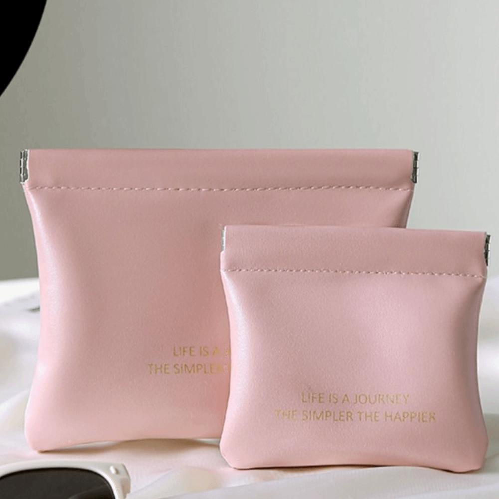 Napkin Storage Bag Lipstick Cosmetic Bag PU Coin Purse Leaf Spring Bag Women Change Storage Bag