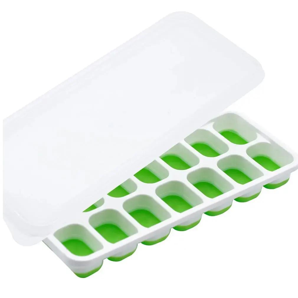 

14-Grid Silicone Ice Cube Tray Mold, Square Non-Toxic & Durable Ice Cube Maker for Bar, Pub, Wine & Drinks