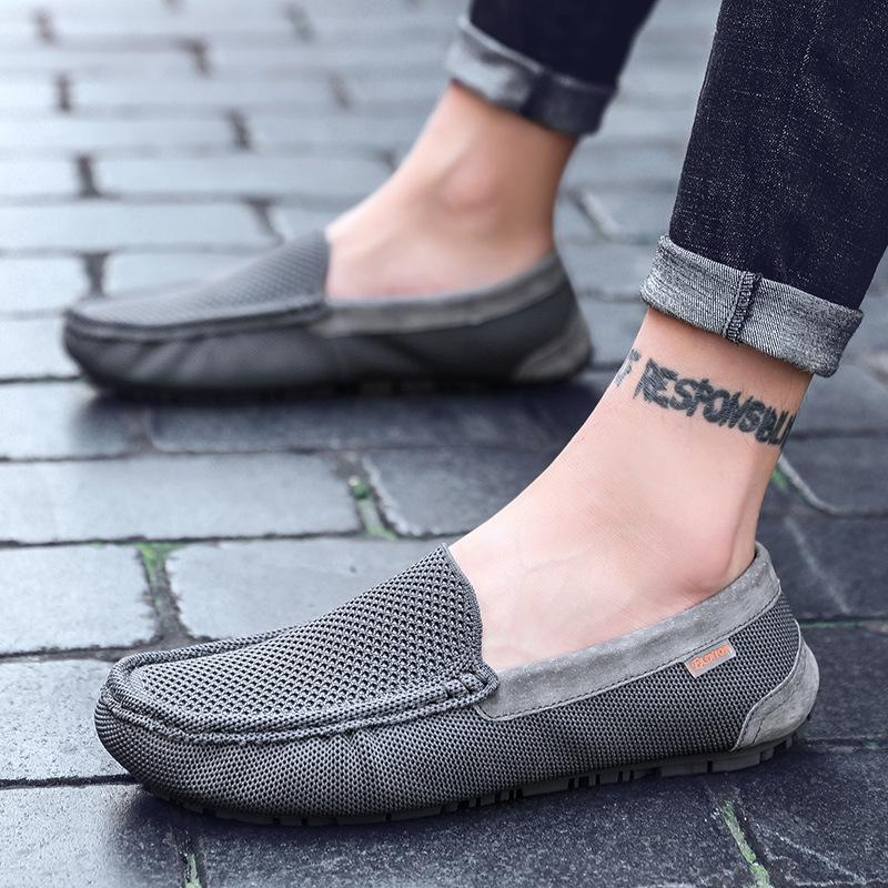 

Men s Korean Style Breathable Mesh Loafers - Trendy, Soft Sole, Casual Summer Shoes 40